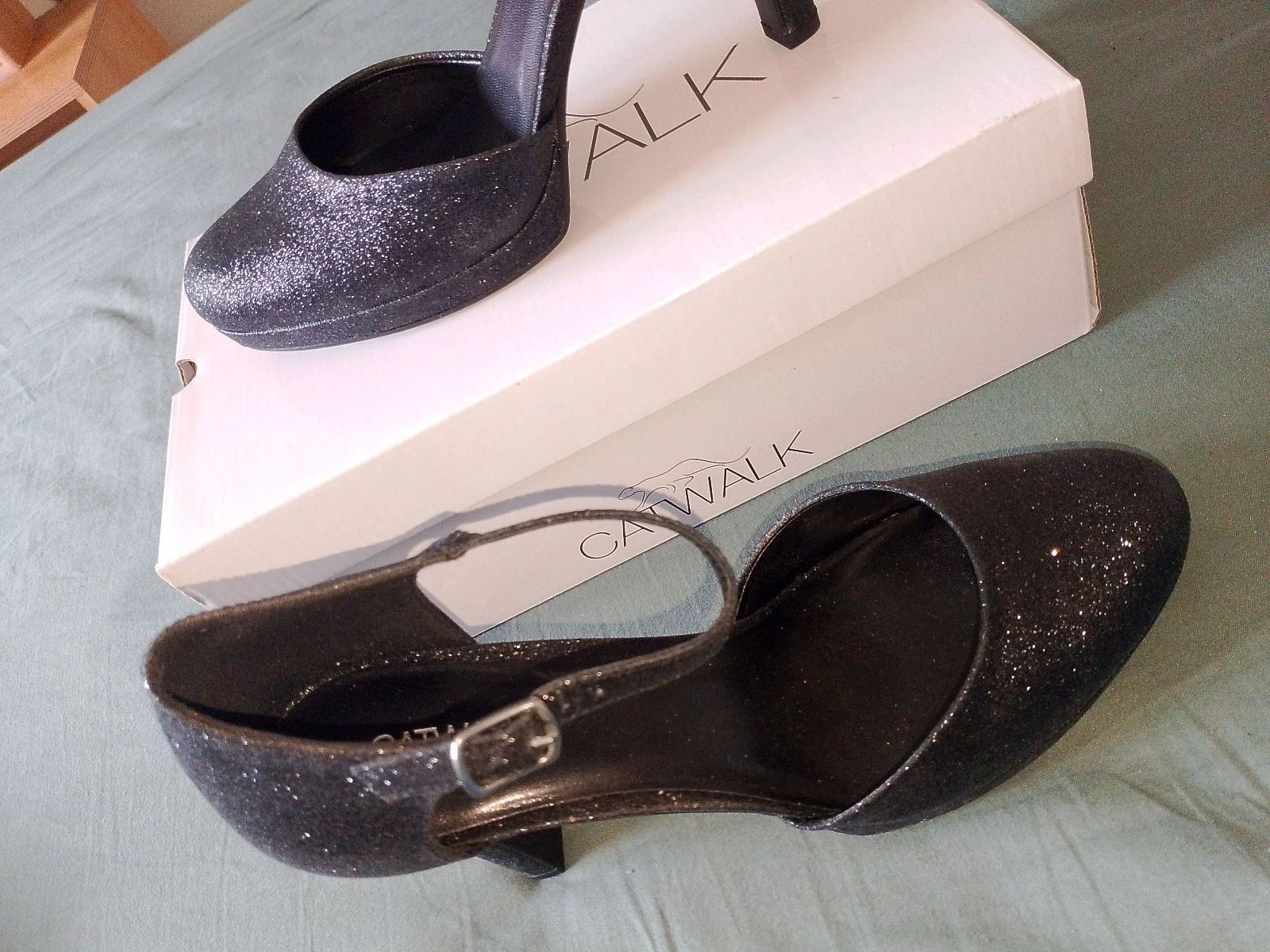 🌟 Escarpins noirs pailletés à plateforme Catwalk (Taille 41) – Neufs – photo 4